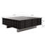 Table basse carrée noire moderne en bois massif avec 2 tiroirs de rangement pour le salon et le bureau personnel