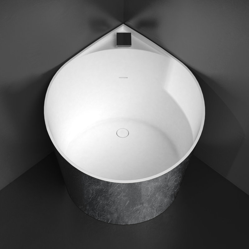 Nova 44.9'' L Freestanding Soaking Bathtub, Silver Leaf