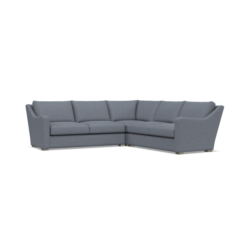 Bernhardt Ventura 3-Piece Fabric Sectional, Teal Polyester, 34.5" H x 107.5" W x 107.5" D, Symmetrical