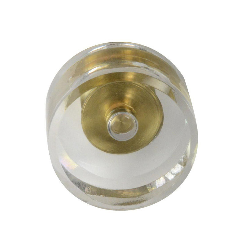 Elegance 1 1/8" Diameter Cylindrical Knob, Clear/Satin Brass