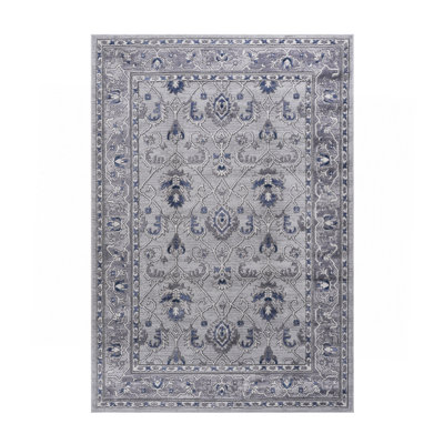 Tapis gris / bleu / oriental