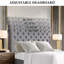 Structure de lit rembourrée en tissu de lin avec tête de lit réglable / style Chesterfield / support à lattes de bois-1312449183-1312449168