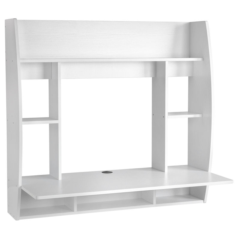 Bureau d'ordinateur mural flottant exquis et peu encombrant, Blanc
