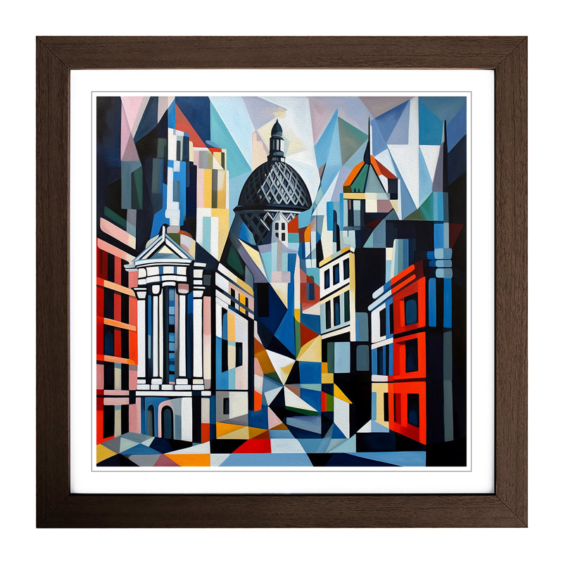City of London Cubism - Framed Print, Walnut