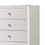 Commode haute Tory, 5 tiroirs avec boutons bronze, bois blanc texturé