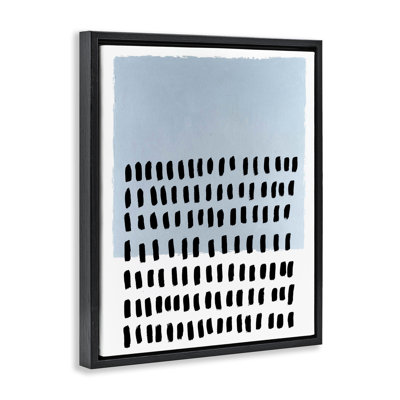  Blue Dotted Pattern Framed Floater Canvas Wall Art by Michael Willett