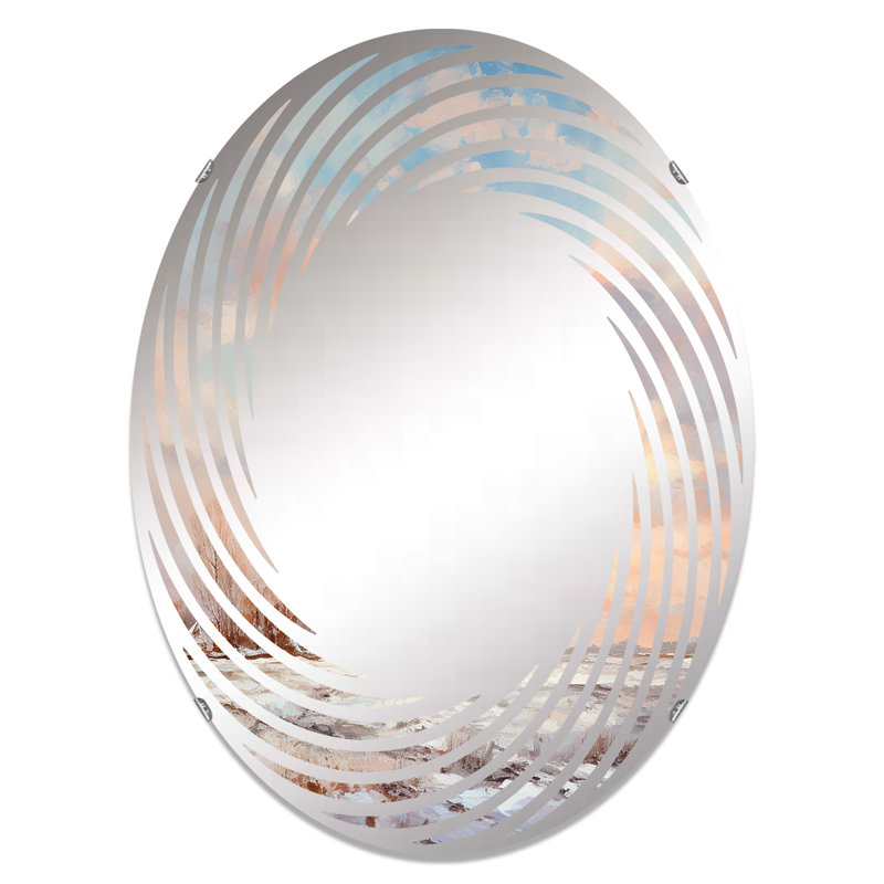 Clouds Winter Scenery In Country Side - Miroir mural en spirale MIR108520 O, L 24 po x H 36 po