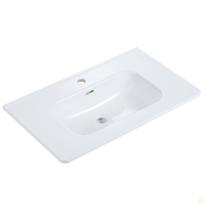 Bassin intégré en céramique blanche, drain non inclus (seulement évier en céramique, sans armoire) , 30"