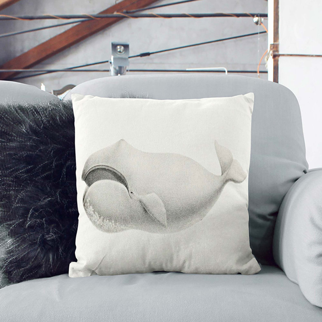 Bowhead Whale by C.M. Scammon Cushion with Filling