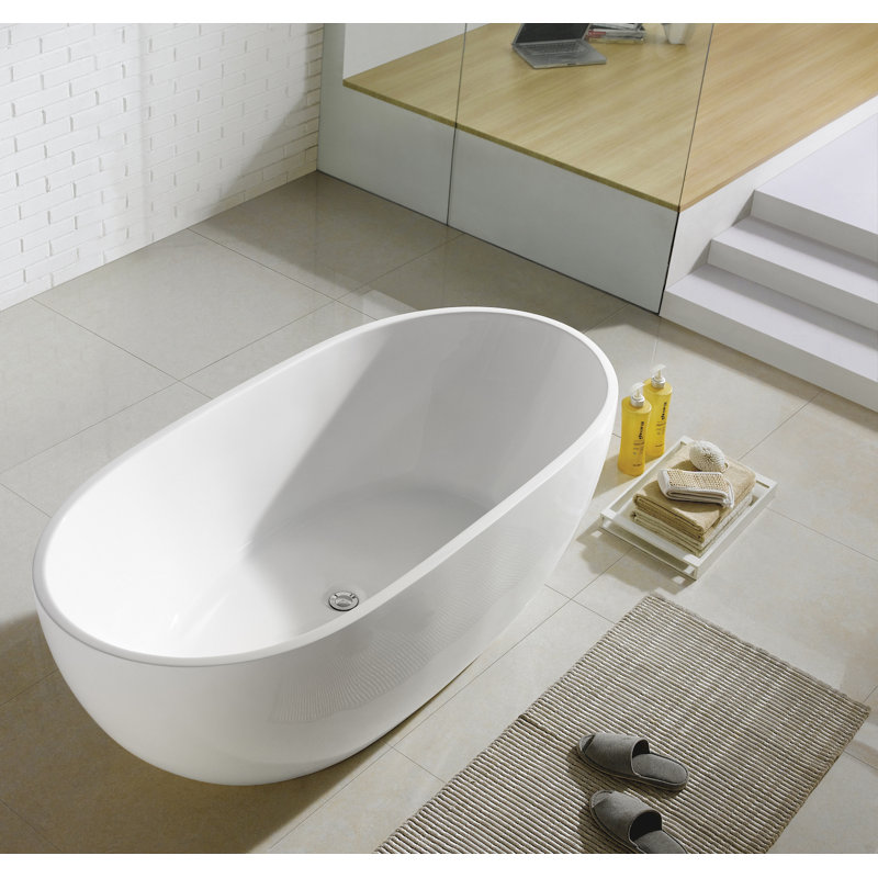66.5'' x 31.5'' Freestanding Soaking Acrylic Bathtub