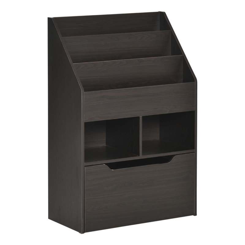 Bibliothèque avec étagère de rangement à tablettes multiples, Brun