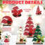 3 pièces de décorations de table d'arbre de Noël en bois pour table, centre de table de Noël rustique, plateau à niveaux, enseigne de table avec corde en chanvre et cloche pour les fêtes (classique)