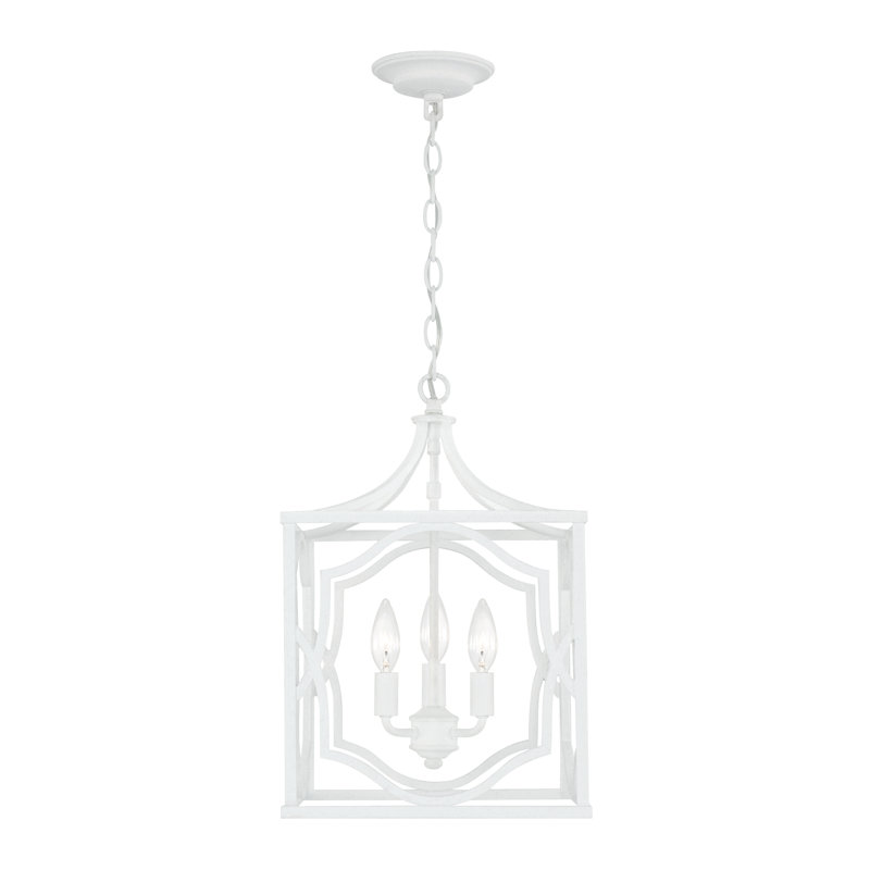 Luminaire suspendu texturé blanc à 3 lumières Anna
