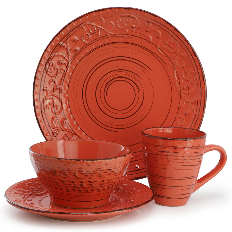  Service de table 16 pièces Radiance Ocean Bloom, Orange