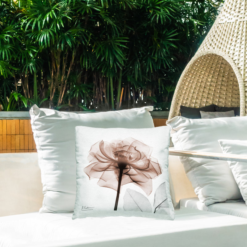 Coussin d'extérieur simple imprimé tulipes transparentes, design par Albert Koetsier
