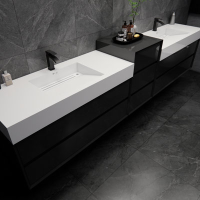 Meuble-lavabo mural double 114 po Albizu