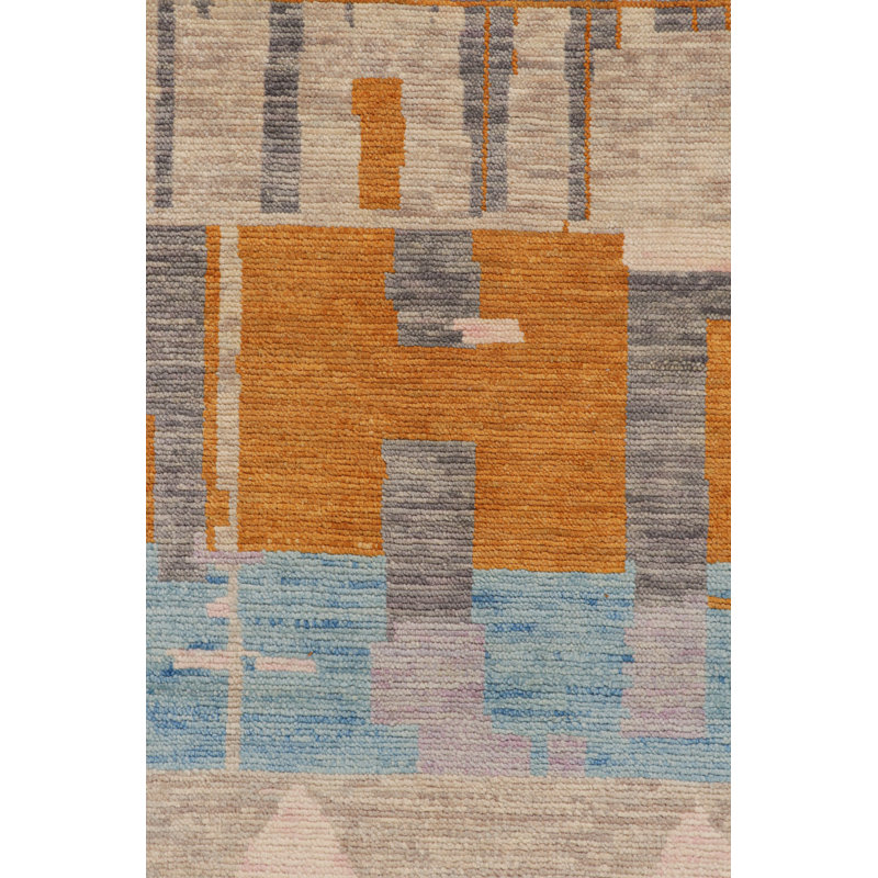 Moroccan Hand Knotted Wool Area Rug, Rectangle 8' x 10'