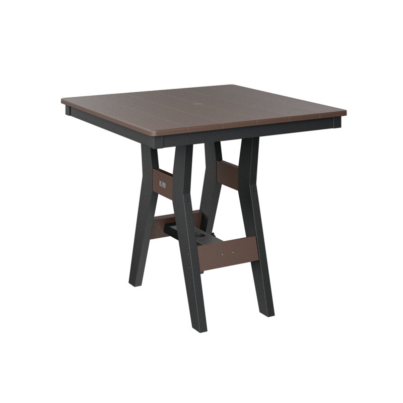 Harbor Outdoor Square Dining Table, Chocolate Brown, 30.37" H x 33" W x 33" D, Black