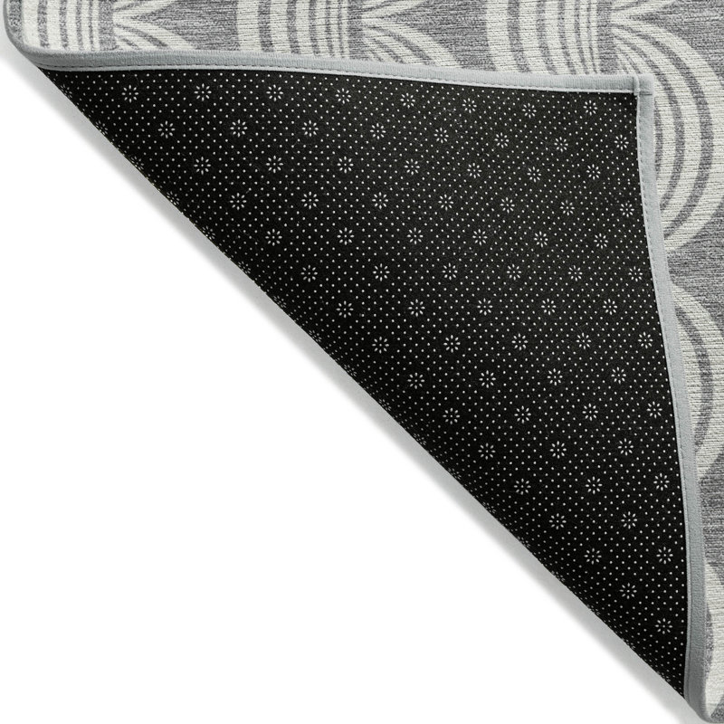 Gray 3' x 5' Washable Synthetic Indoor/Outdoor Rug