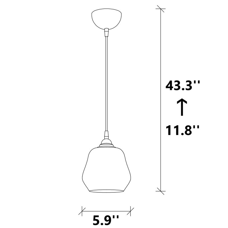 Luminaire suspendu géométrique 1 lumière Prewitt