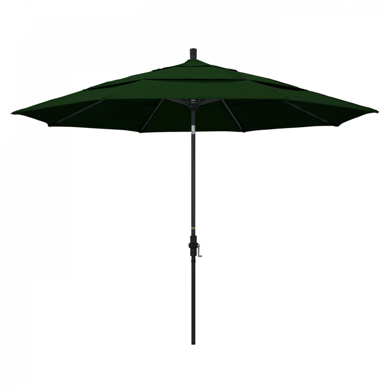Parasol de marché Broadmeade octogonal Sunbrella, Pierre noire, Vert forêt