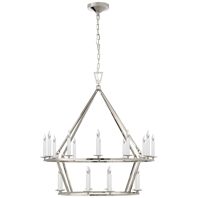 Chapman & Myers Darlana Two-Tier Chandelier, Polished Nickel, 33" H x 30" W x 30" D