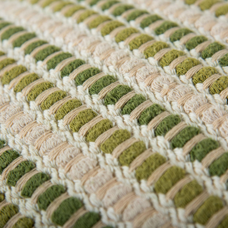 Housse et insert de coussin carré Allentown, Naturel / vert