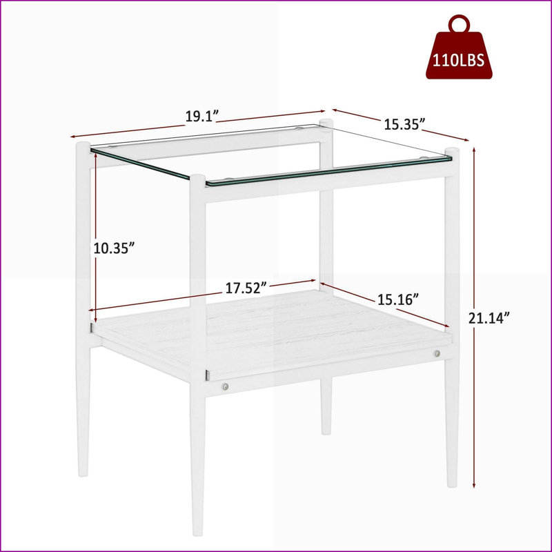 Ensemble de 3 tables basses et tables de bout en verre trempé pour le salon, facile à nettoyer avec beaucoup de rangement