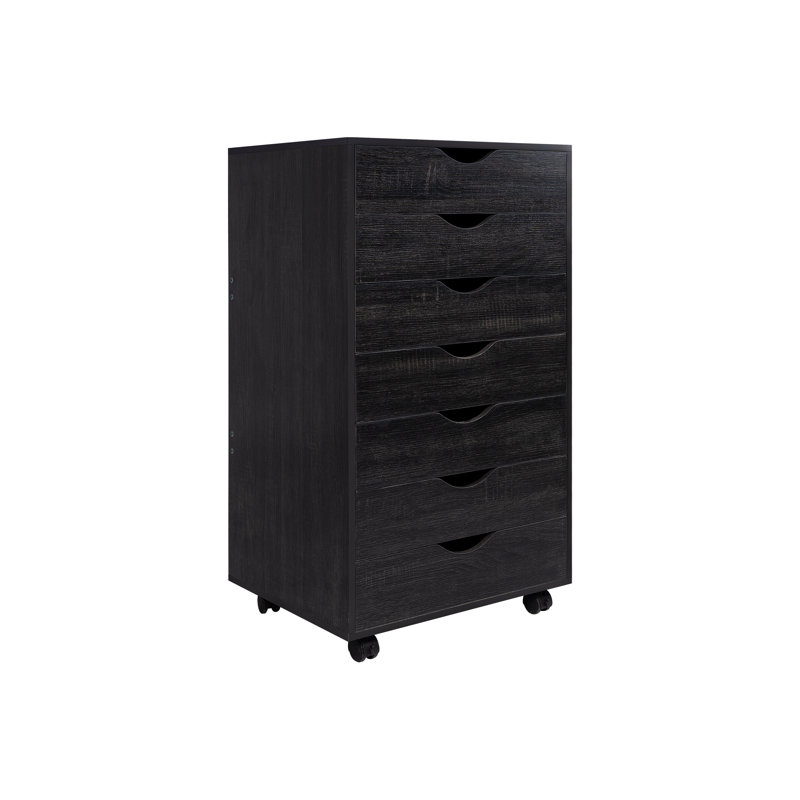 Armoire de rangement à 7 tiroirs Brixen, Noir