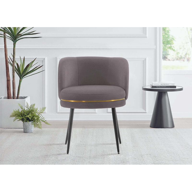 Chaise en velours Kaya, Gris