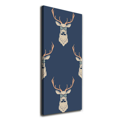 Hipster Deer - Wrapped Canvas Print