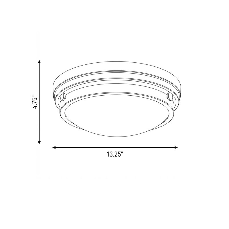 Plafonnier encastré à intensité variable 2 lumières l 13,25 po Helmsford , Laiton chaleureux