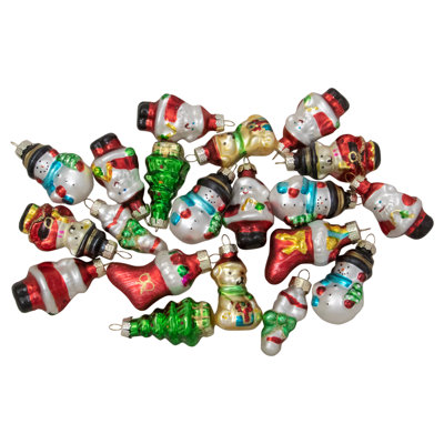 Ensemble de 20 figurines de Noël ornements de Noël en verre 1,75 po