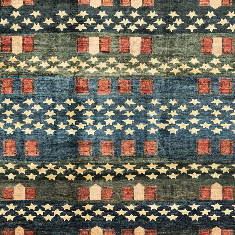Abstract Indoor Rug, Square 4'