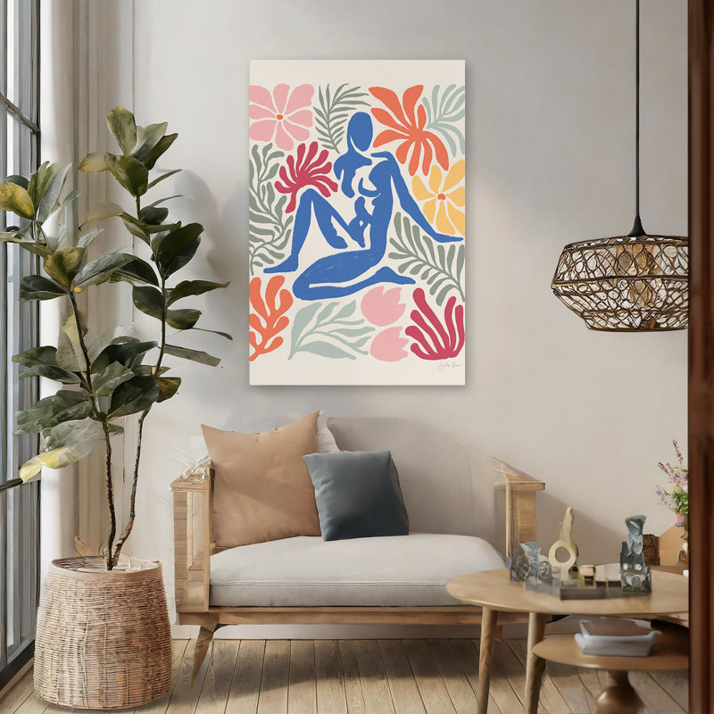 Jardin Mid-Century moderne et bohème abstrait I, H 48 po x l 32 po