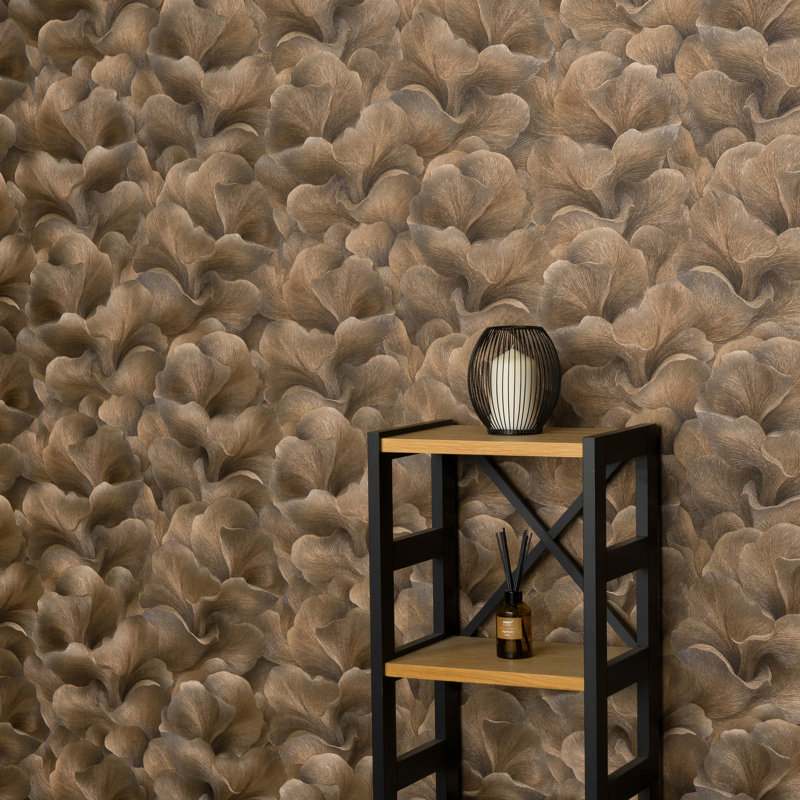 Papier peint floral, Brown