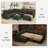 Brunella U-shaped Modular Sleeper Sectional Corduroy Sofa Bed With Storage Space-1503454834
