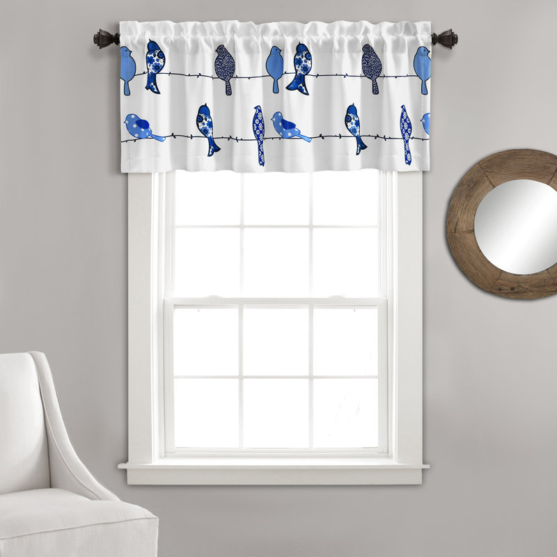 Rowley Birds Tailored Window Valance, Navy