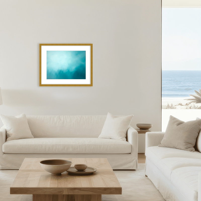 Coastal Retreat Underwater Clouds XIV by  - Floater Frame Print on Canvas, 16" H x 20" W x 1.125" D, Framed Matted Print