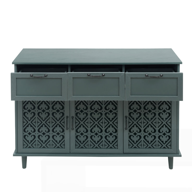 Armoire 2 portes et 3 tiroirs, Vert foncé