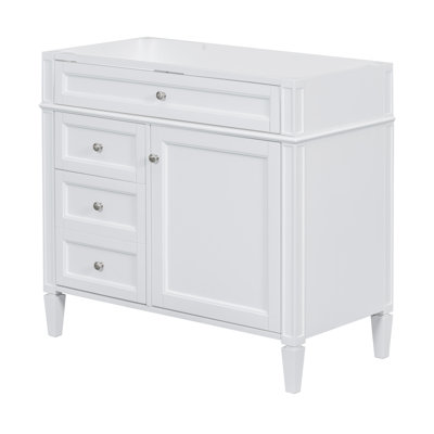 Meuble-lavabo de salle de bain sans lavabo supérieur, armoire de rangement moderne avec 5 tiroirs et tiroir basculant, meuble-lavabo de salle de bain
