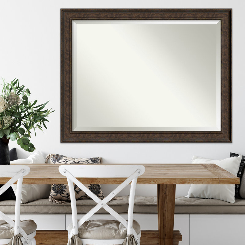 Fahlman Flat Wall Mirror, Rustic Brown, 35.5" x 45.5"