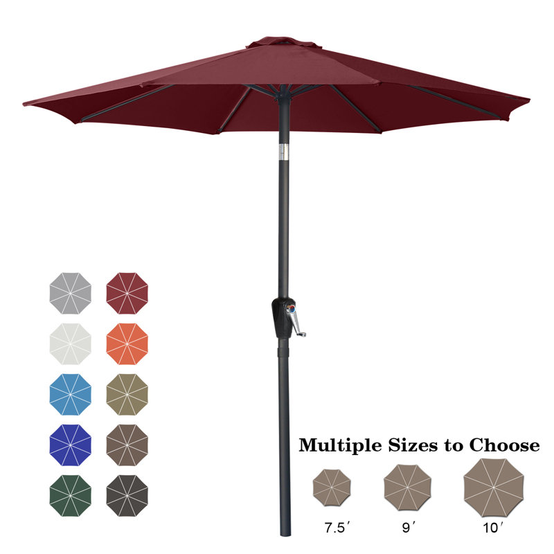Parasol de marché Miqdad, Bourgogne, H 96,4 po x l 118,1 po x P 118,1 po