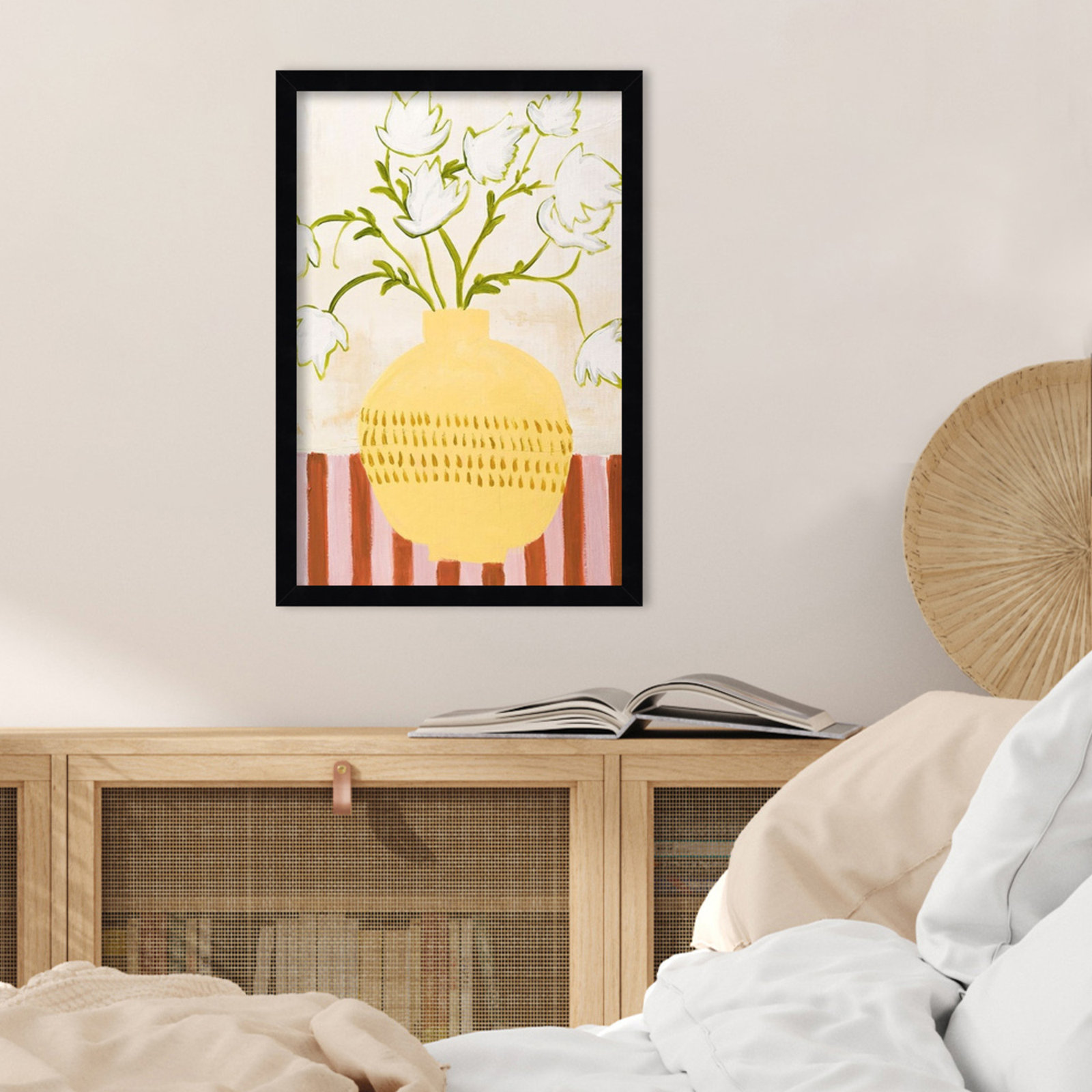 Yellow Vase Print by Design Fabrikken, 21" H x 15" W, Black