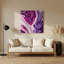 Abstrait art fluide, art mural mauve en métal 70-631327838