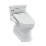 TOTO Soirée 1.28 GPF Elongated WASHLET+ Universal Height Toilet with C2 Bidet Seat, Cotton