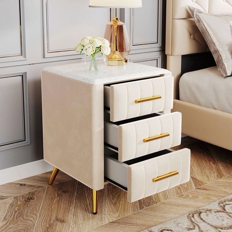 Table de chevet Pankuri, Beige