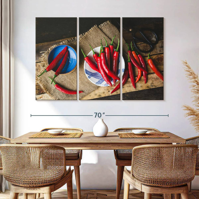 Yarlin Red Chilies, 42" H x 65" W