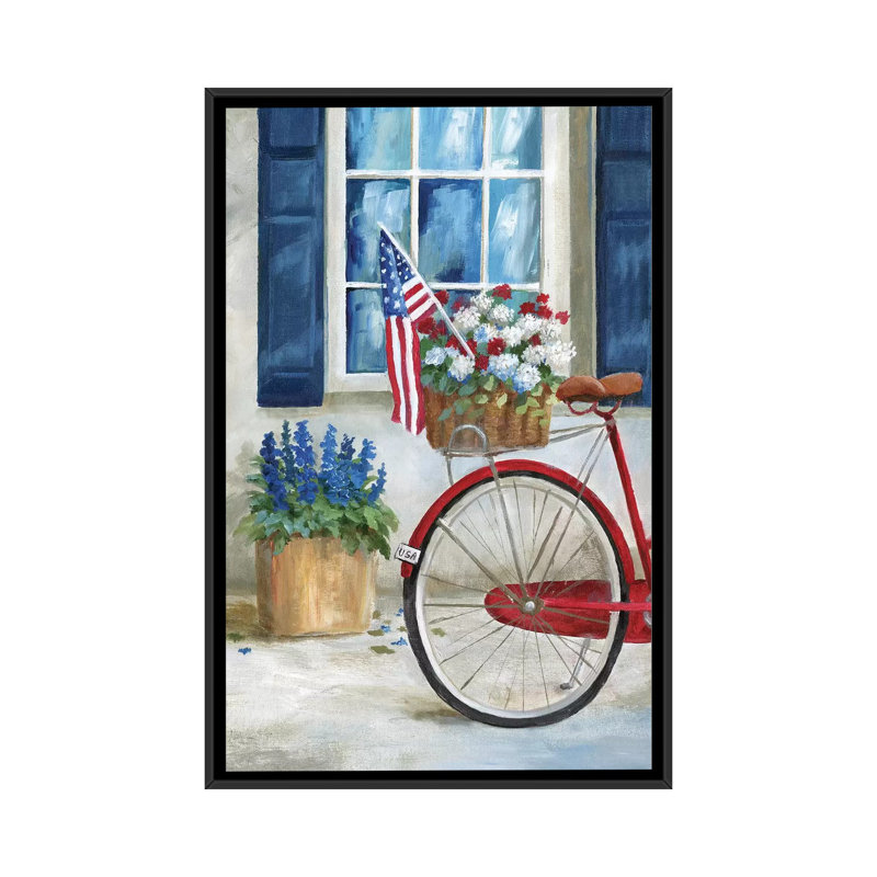 «Patriot Bike I» par Nan - impression, H 26 po x l 18 po x 1,5 po, Cadre noir