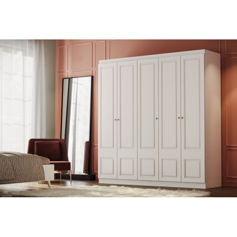 Berend 5 Door Manufactured Wood Wardrobe, 198cm H x 54cm W x 34cm D